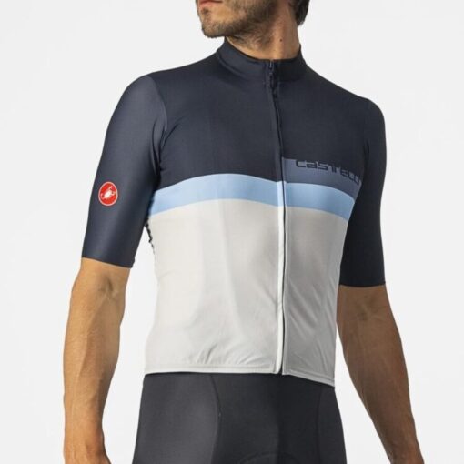 Castelli A Blocco Jersey - Savile Blue/China Blue-Azzurro