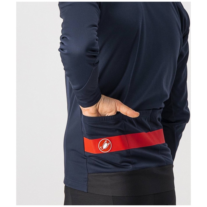 Castelli Paddoppia 3 Jacket - Savile Blue / Red Reflex - Image 4