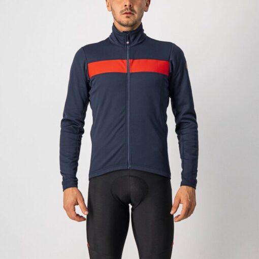 Castelli Paddoppia 3 Jacket - Savile Blue / Red Reflex