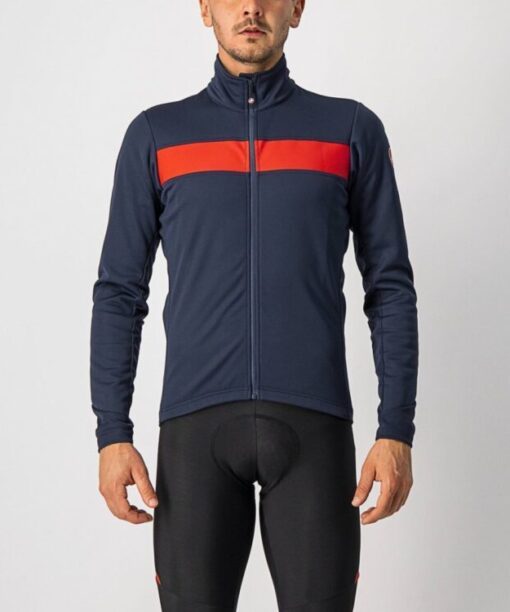 Castelli Paddoppia 3 Jacket - Savile Blue / Red Reflex