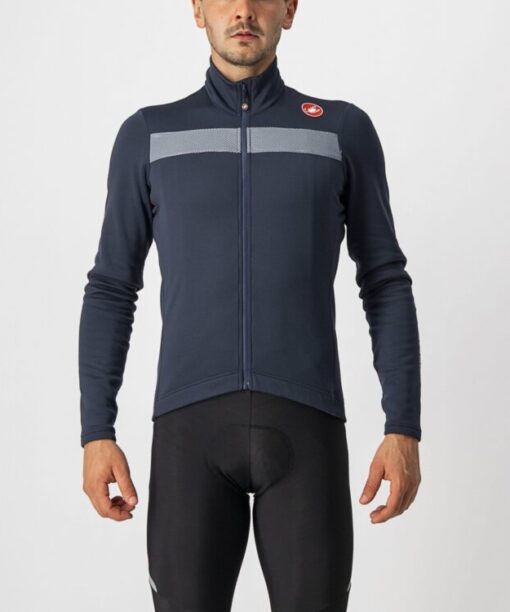 Castelli Puro 3 Jersey FZ - Savile BlueE/Silver Reflex