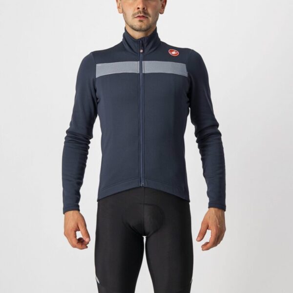 Castelli Puro 3 Jersey FZ - Savile BlueE/Silver Reflex