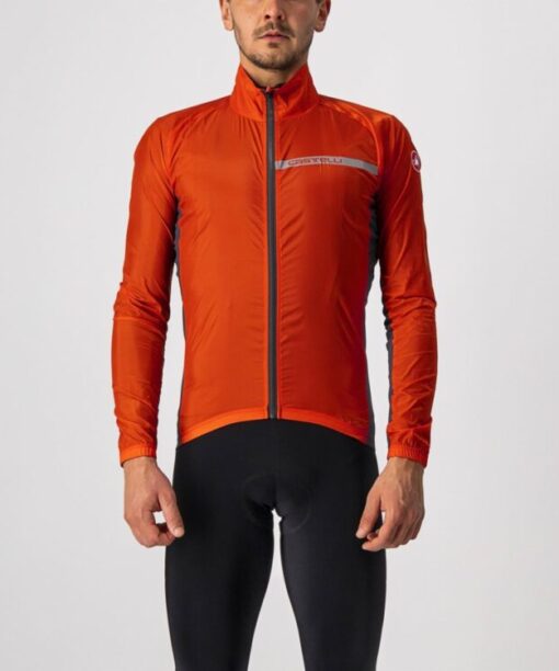 Castelli Squadra Stretch Jacket - Fiery Red/Dark Gray