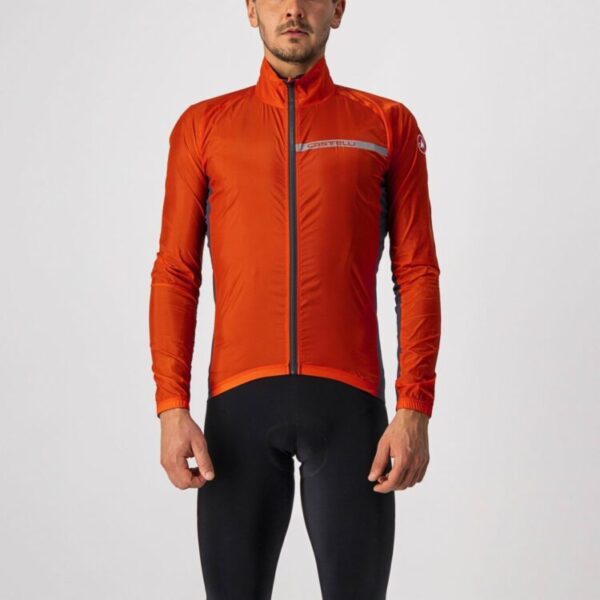 Castelli Squadra Stretch Jacket - Fiery Red/Dark Gray