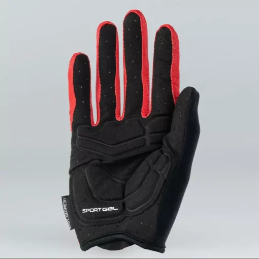 Specialized BG Sport Gel Long Finger Gloves - Red - Image 2