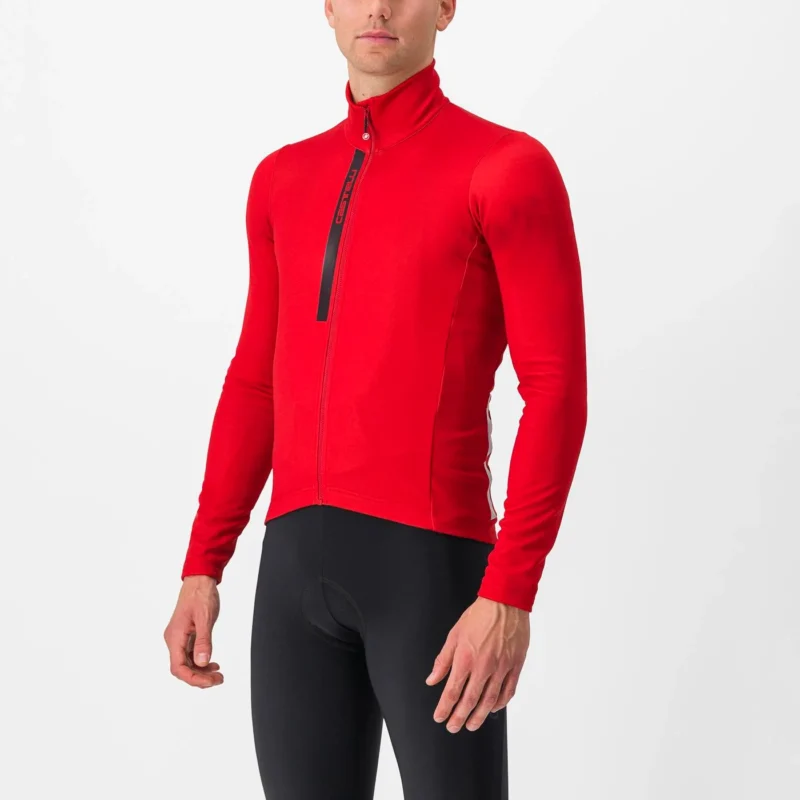 Castelli Entrata Thermal Jersey - Rich Red/Black
