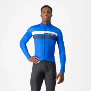 Castelli Lineare Jersey - Azzurro Italia/Belgian Blue/White