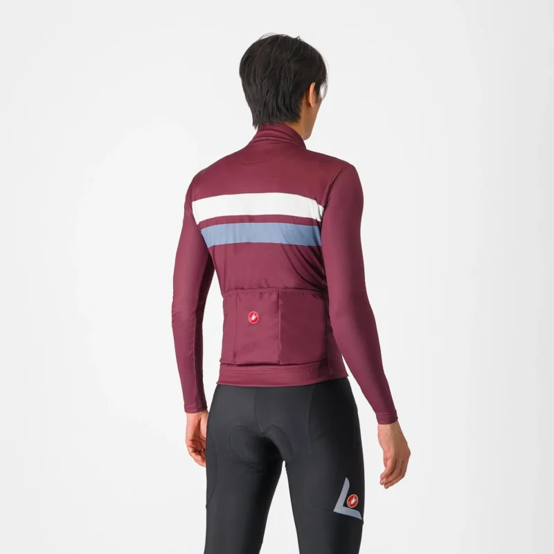 Castelli Lineare Jersey - Deep Bordeaux/Light Steel Blue - Image 2