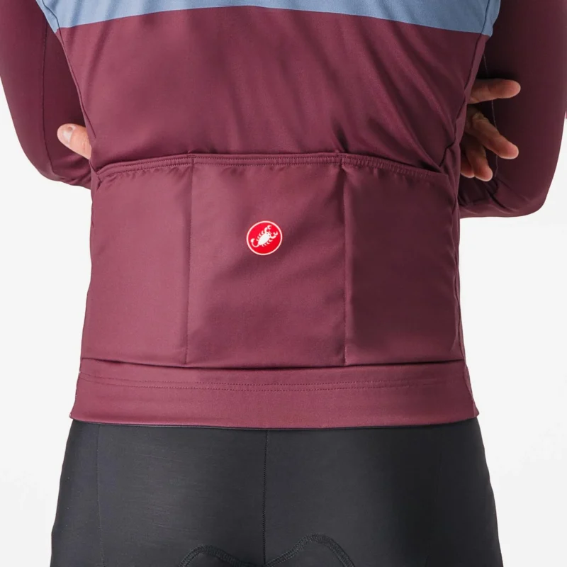 Castelli Lineare Jersey - Deep Bordeaux/Light Steel Blue - Image 3