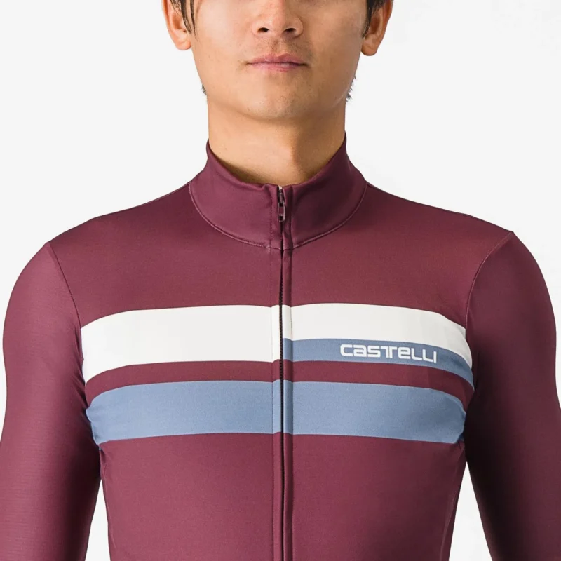 Castelli Lineare Jersey - Deep Bordeaux/Light Steel Blue - Image 4