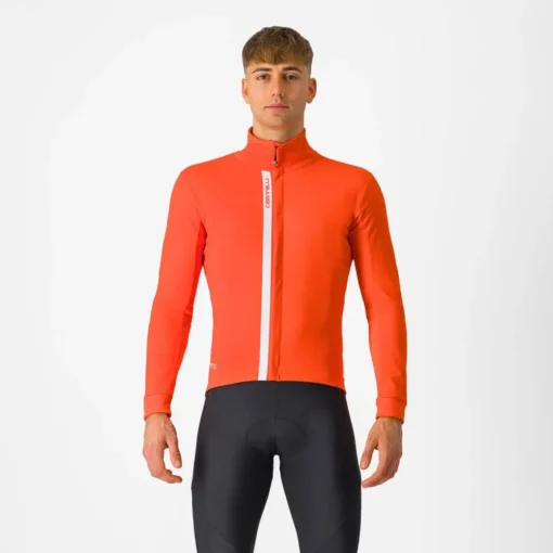 Castelli Entrata Jacket - Brilliant Orange/Silver