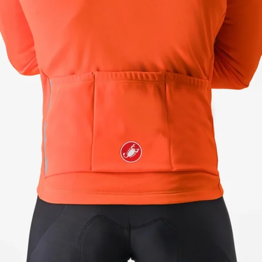 Castelli Entrata Jacket - Brilliant Orange/Silver - Image 3