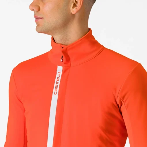 Castelli Entrata Jacket - Brilliant Orange/Silver - Image 5