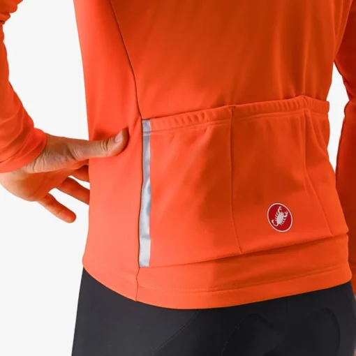 Castelli Entrata Jacket - Brilliant Orange/Silver - Image 7