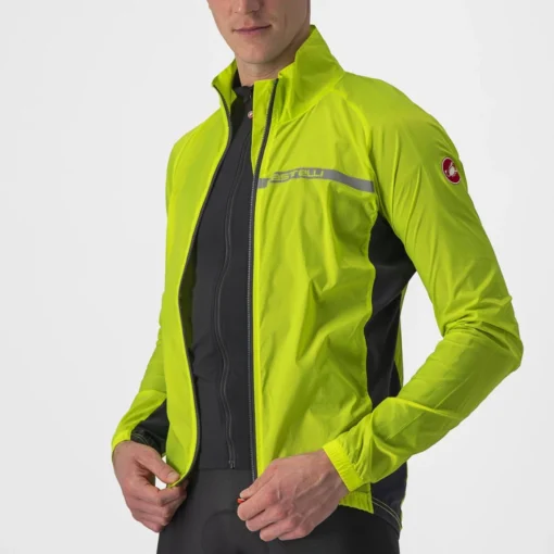 Castelli Squadra Stretch Jacket – Electric Lime/Dark Gray - Image 4