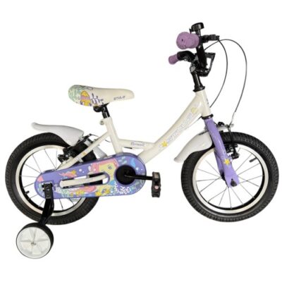 Παιδικό ποδήλατο 16" Style Mermaid V-Brake - Άσπρο/Λιλά