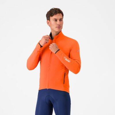 Castelli Alpha 150 Jacket - Brilliant Orange/Dark Gray