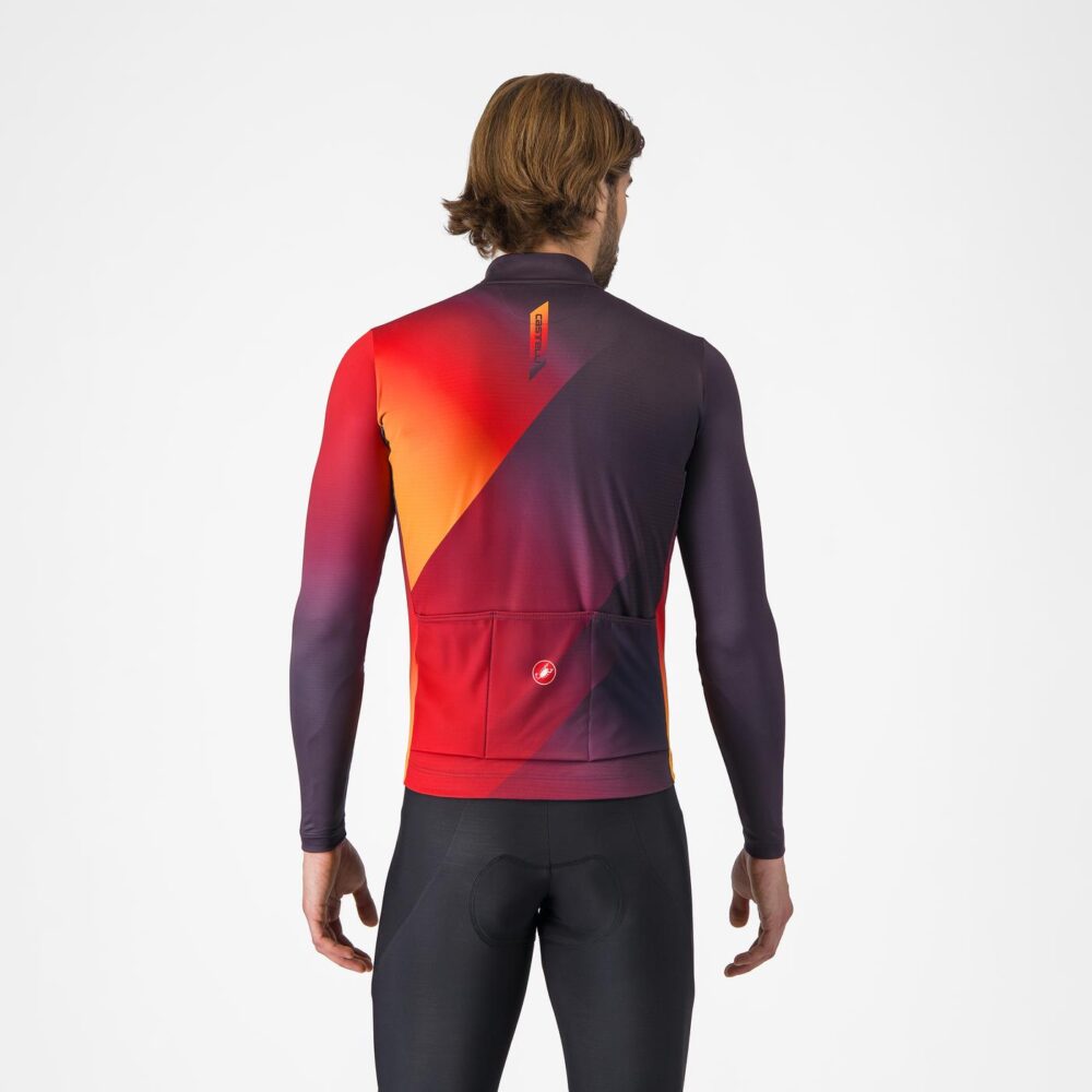 Castelli Amplify Thermal Jersey - Dark Night Shade/Red-Vivid Ora - Image 2