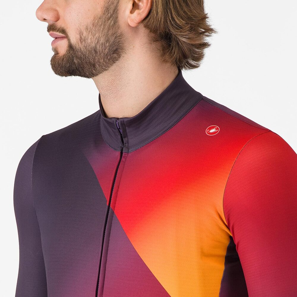 Castelli Amplify Thermal Jersey - Dark Night Shade/Red-Vivid Ora - Image 3