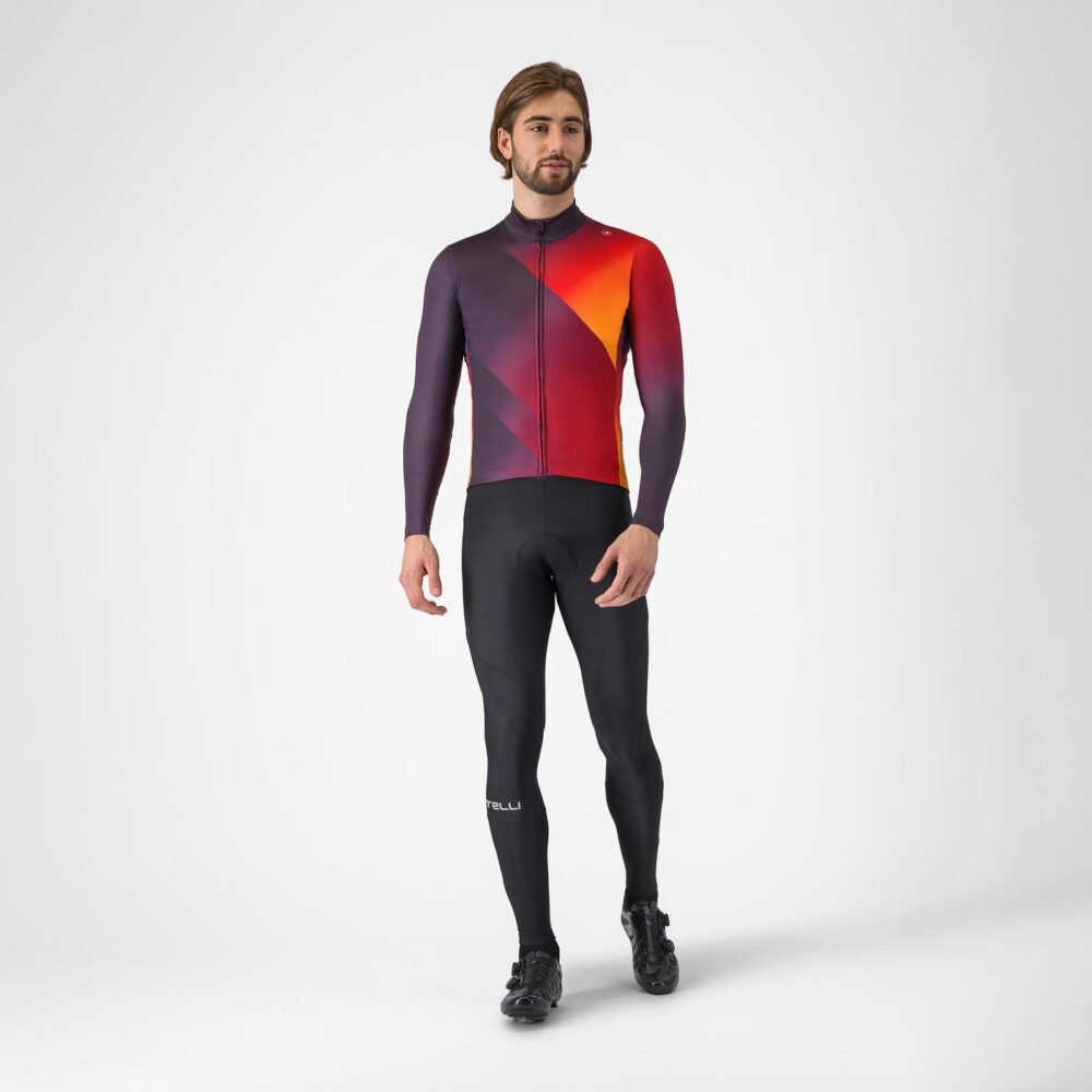 Castelli Amplify Thermal Jersey - Dark Night Shade/Red-Vivid Ora - Image 6