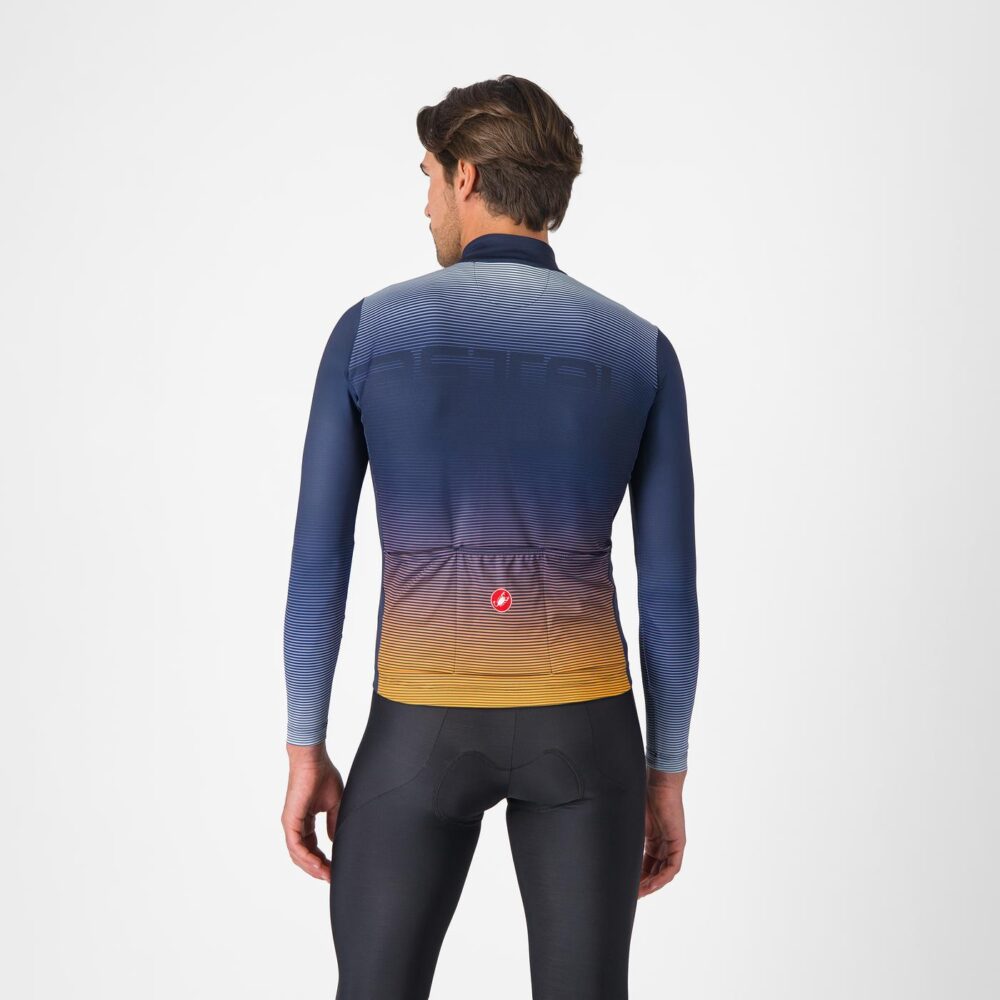 Castelli Apice Thermal Jersey - Belgian Blue/Vivid Orange-Wint - Image 2