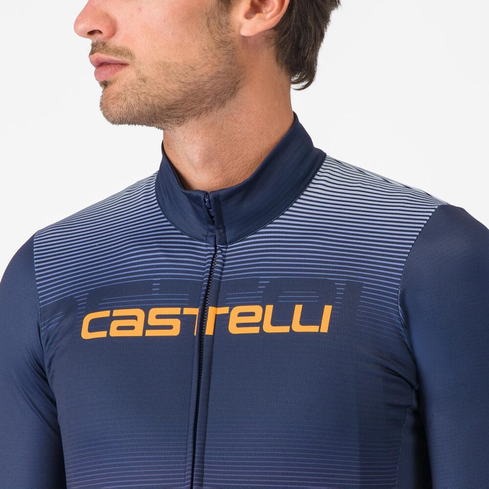Castelli Apice Thermal Jersey - Belgian Blue/Vivid Orange-Wint - Image 3