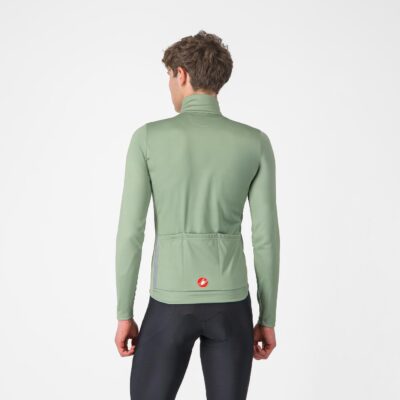 Alternative view of Castelli Entrata Thermal Jersey - Green Pepper / Electric Lime