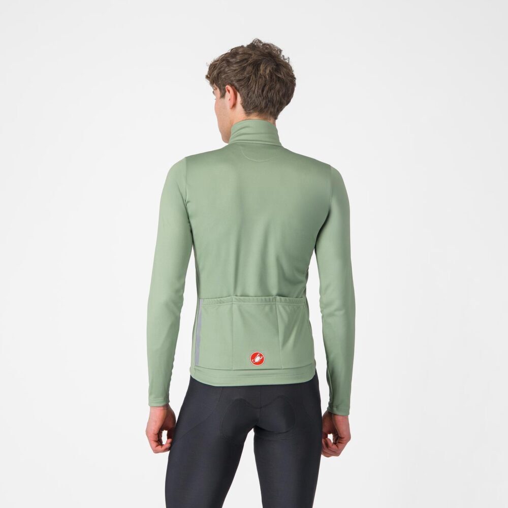 Castelli Entrata Thermal Jersey - Green Pepper / Electric Lime - Image 2