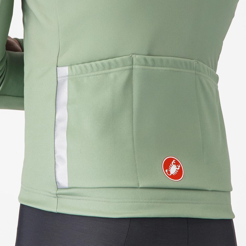 Castelli Entrata Thermal Jersey - Green Pepper / Electric Lime - Image 4