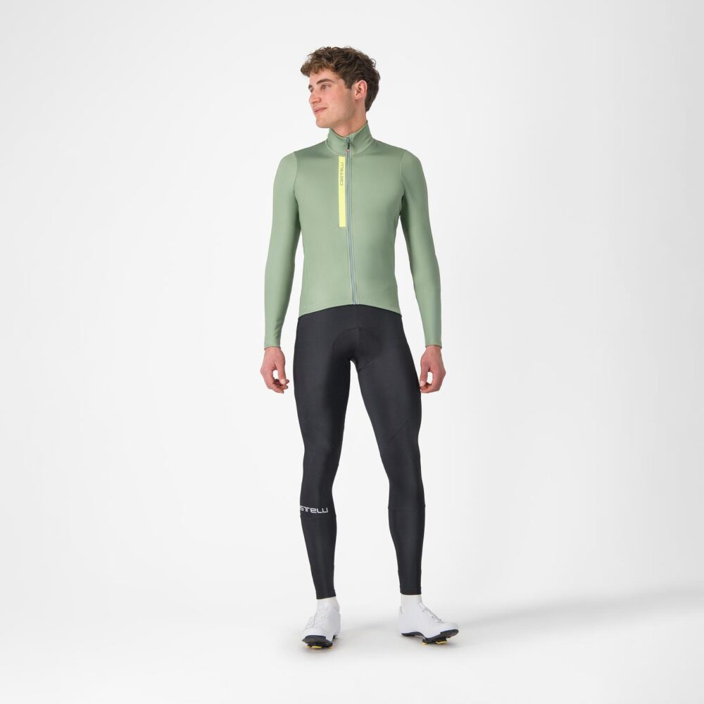 Castelli Entrata Thermal Jersey - Green Pepper / Electric Lime - Image 6