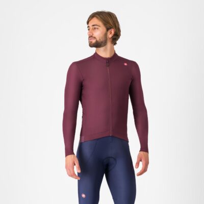 Castelli Espresso Thermal Jersey - Deep Bordeaux