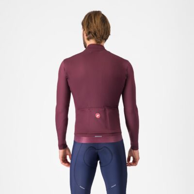 Alternative view of Castelli Espresso Thermal Jersey - Deep Bordeaux